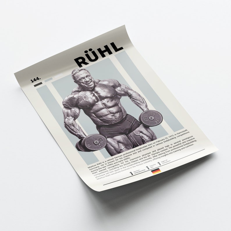 Markus Ruhl Poster, Bodybuilding Poster, Sports Poster, Motivational ...