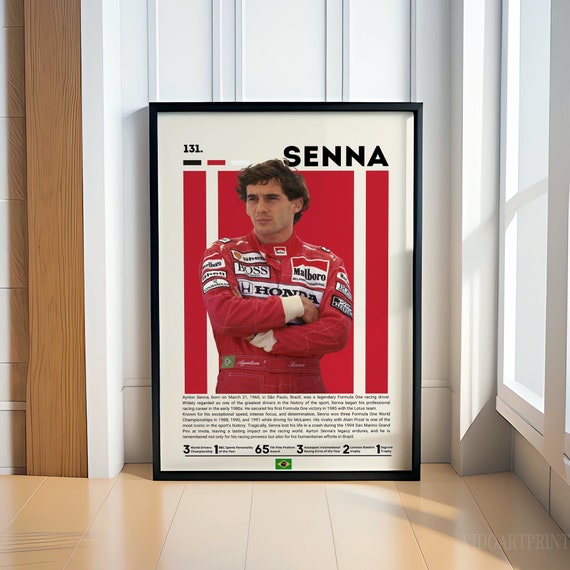 Ayrton Senna Poster, Digital Formula One Poster, F1 Racing Poster, Car Poster, Formula 1 Poster, Formula 1 Gifts,  Sports Poster