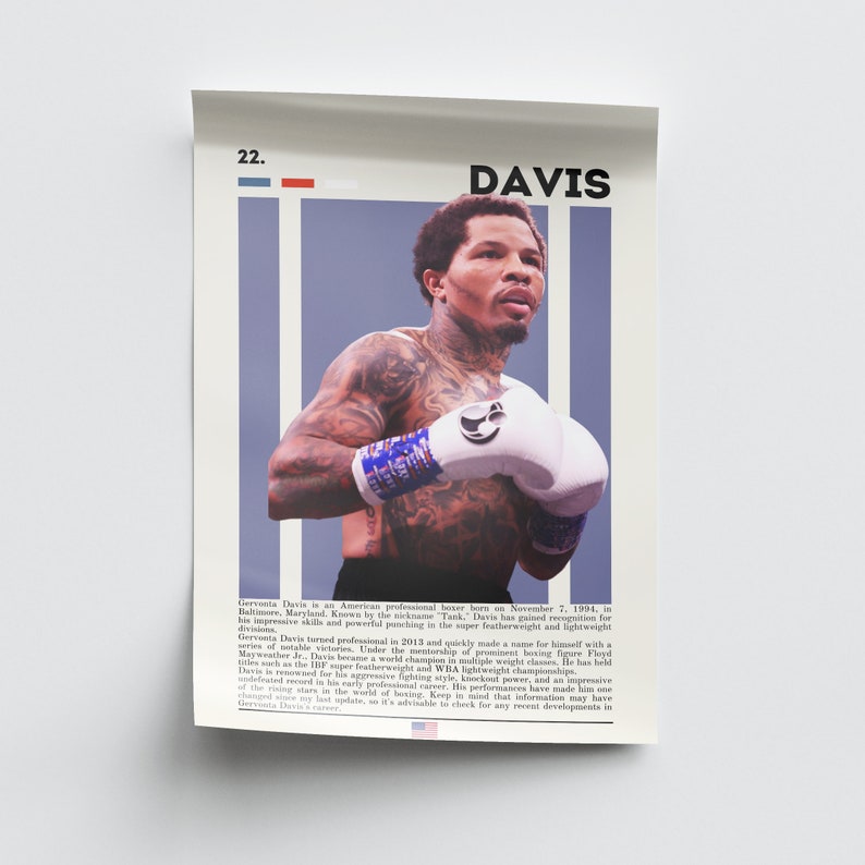 Text Davis Gervonta Davis Poster, Boxing Poster, Sports Poster, Motivational ...