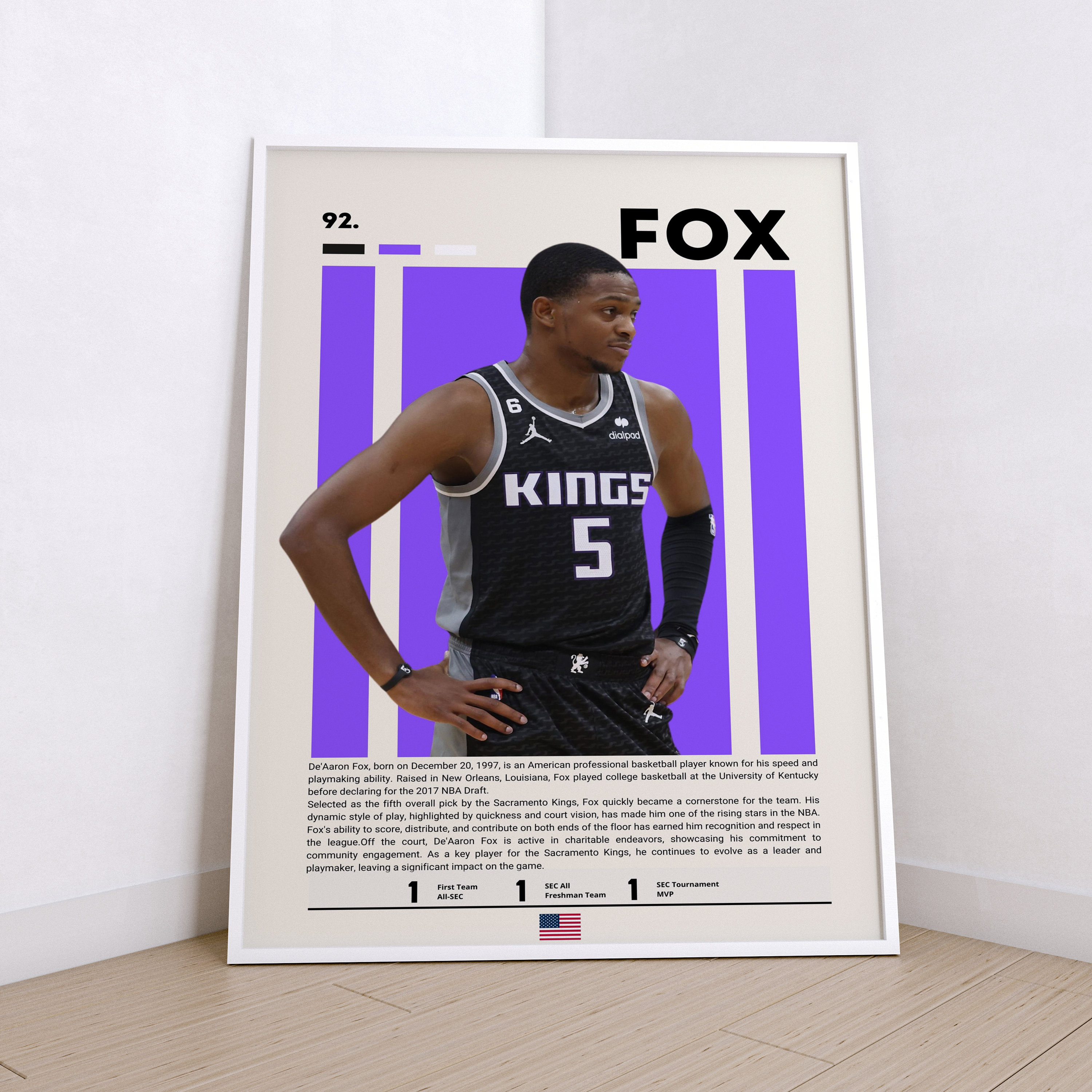 Discover De Aaron Fox Poster, Basketball Poster, Sports Poster, Motivational Poster, Fitness Poster, Man Cave Art, Gift For Him