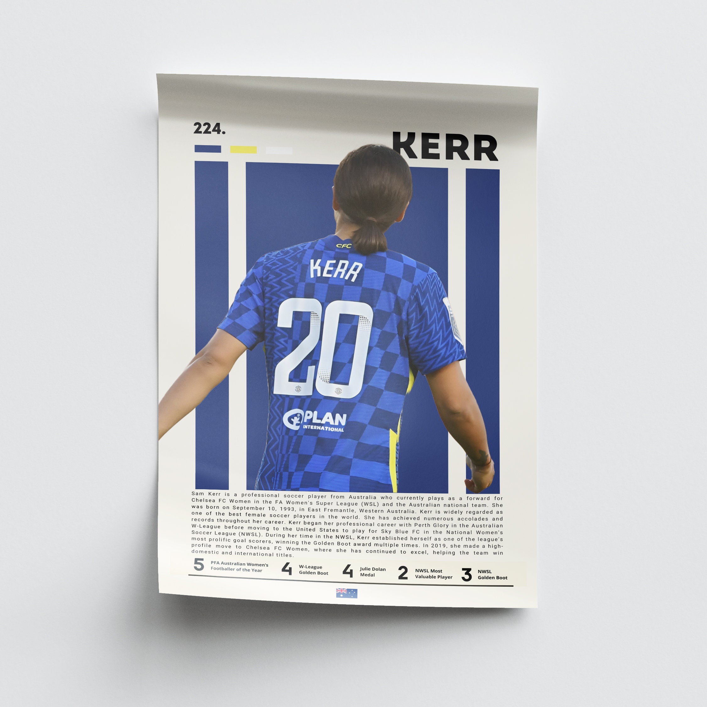 Sam Kerr Number Poster Sam Kerr Poster, Soccer Poster, Sports Poster, Motivational Poster ...