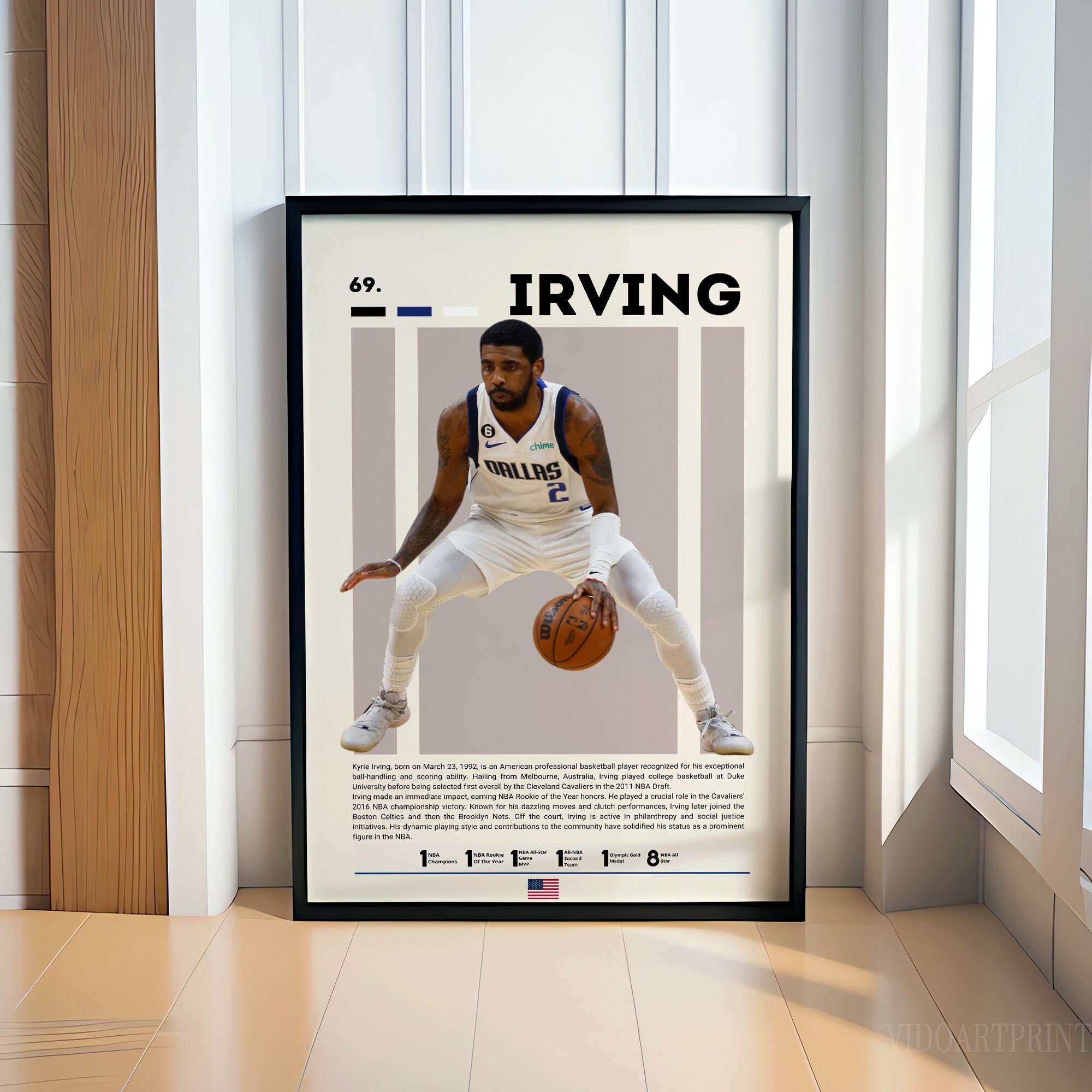 バスケットボール選手 カイリー サイン イラスト Kyrie irving poster 