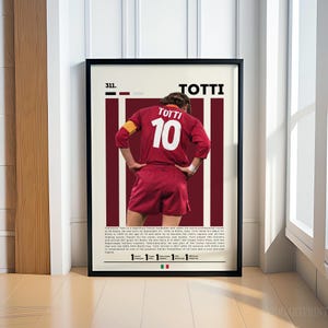 Francesco Totti Poster, Soccer Poster, Sports Poster, Motivational Poster, Soccer Decor, Fitness Poster, Man Cave Art, Gift For Him