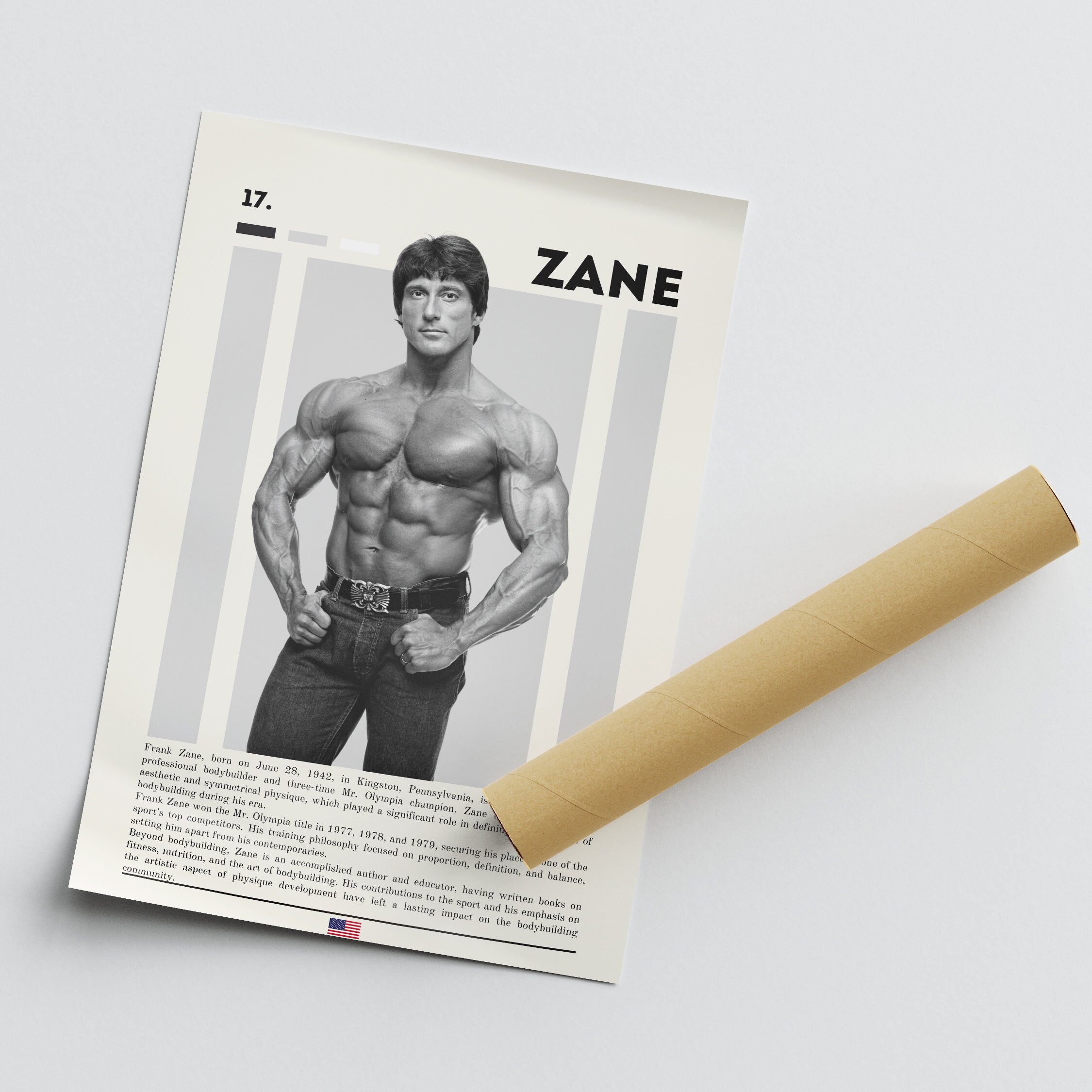 Frank Zane Poster, Bodybuilding Poster, Sports Poster, Motivational