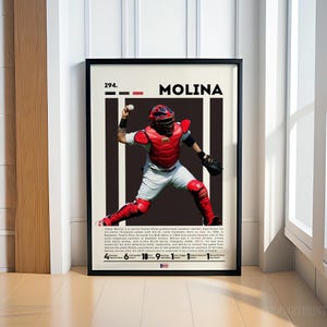 Yadier Molina Poster, Baseball Drucke, Sport Poster, Geschenk für Baseballspieler, Baseball Wandkunst, Sport Schlafzimmer Poster