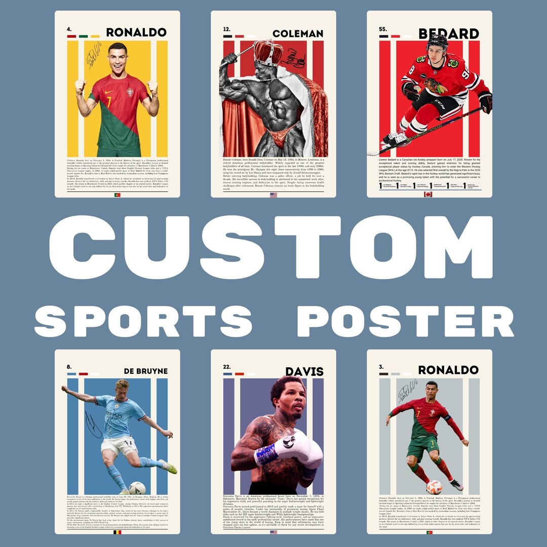 Custom Sports Poster, Sports Gift for Family, Basketball Poster, Soccer ...