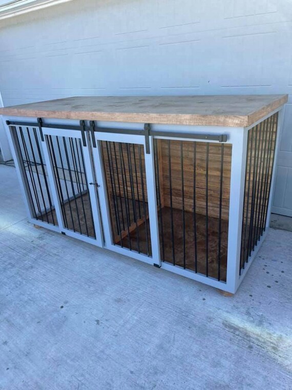 Double Dog Kennel Double Dog Crate Furniture Wooden Dog Sweden