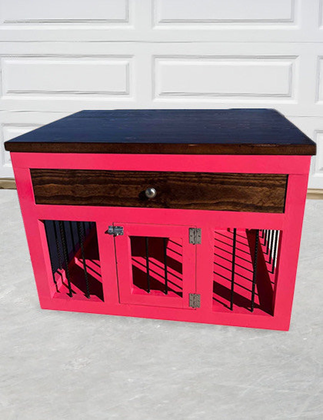 Single Dog Crate W/ Storage Drawer and Swing Door Modern Dog House, Dog