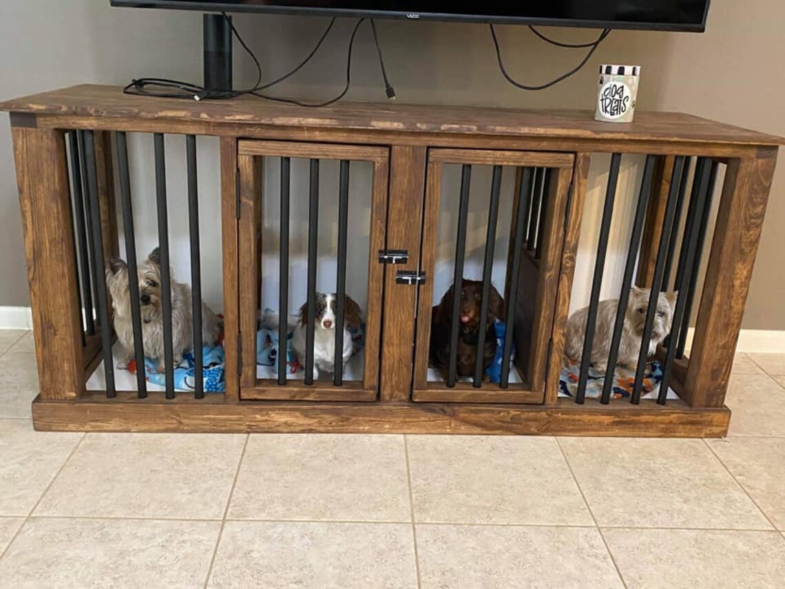 Triple Custom Dog Crates Double Custom Dog Crates Dog Etsy