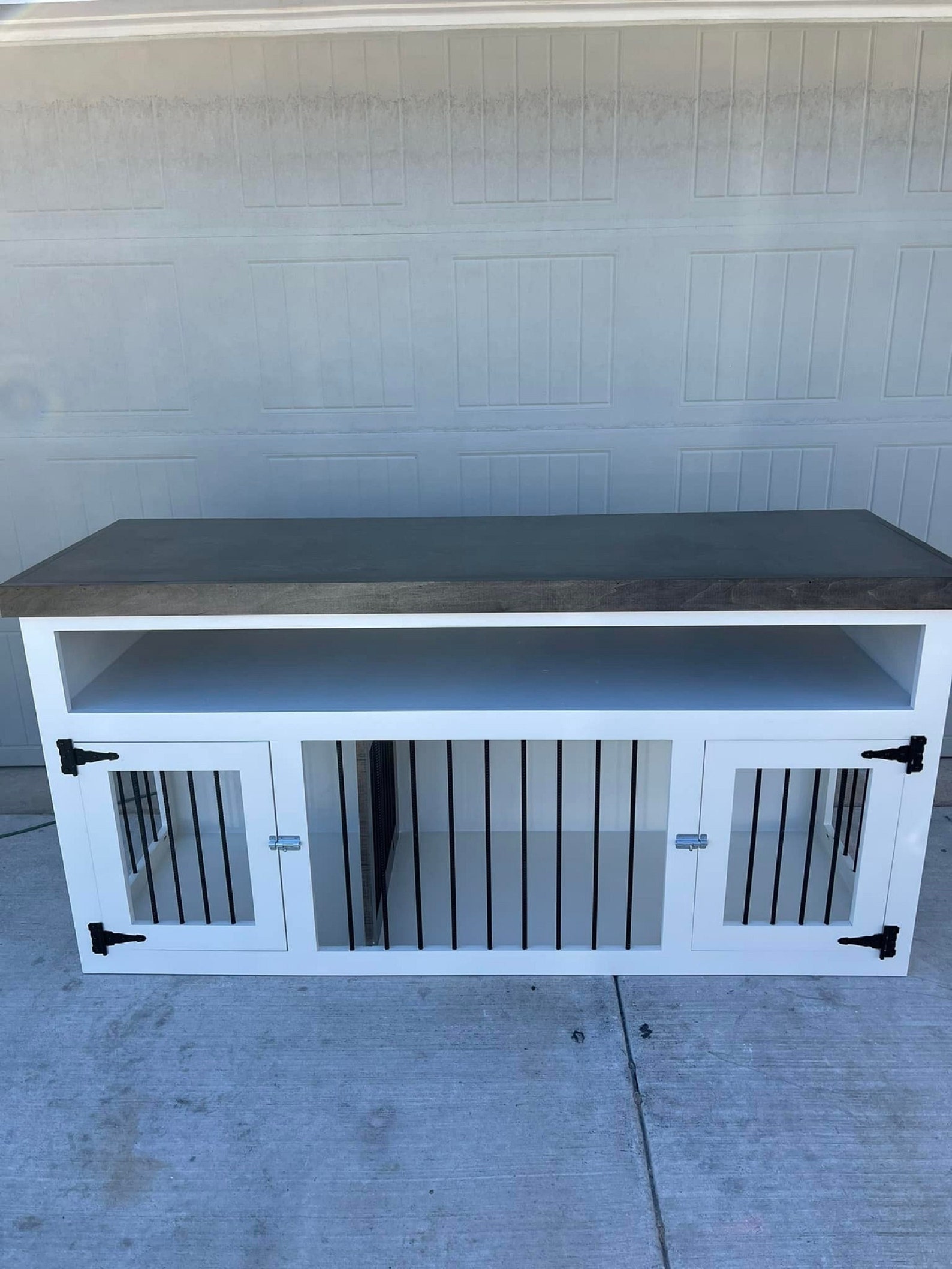 Double Dog Crate Furniture Dog Kennel Furniture Wooden Etsy