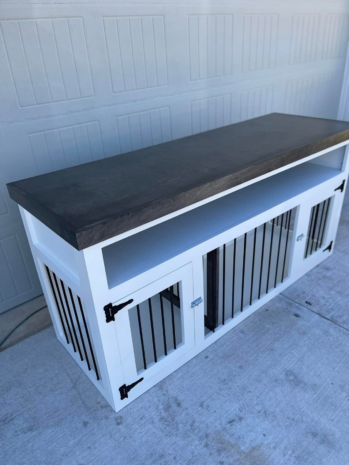 Double Dog Crate Furniture Dog Kennel Furniture Wooden Etsy