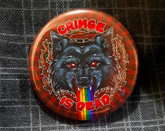 Cringe ist tot (Edgy) | 1,25 Zoll Pin zurück Button