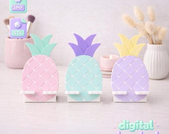 Suporte para celular em formato de abacaxi (STL) | Arquivo para impressão 3D | Decoração de mesa | Download digital