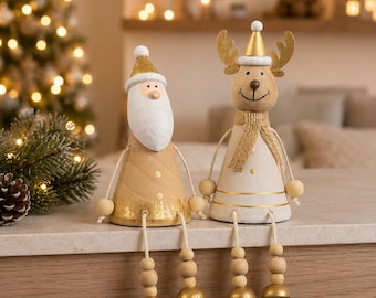 Shelf sitter Christmas decoration, Santa Claus decoration, reindeer decoration, wooden Christmas decoration, Christmas figure, elf gifts - gift idea