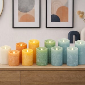 LED Kerzen mit Timer – flammenlose Kerzen - Flackernde Flamme - Wachs Kerzen - verschiedene Farben – Warmes Licht, batteriebetrieben