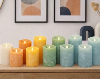 LED candles with timer – flameless candles – flickering flame – wax candles – various colors – warm light, battery operated