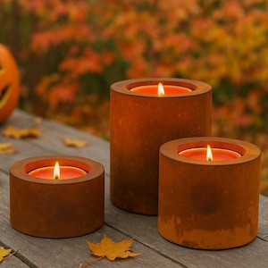 Metal fire bowl - Rust garden torch - Candle holder - Garden decoration - Outdoor candle flame bowl - Garden torch - Gift idea