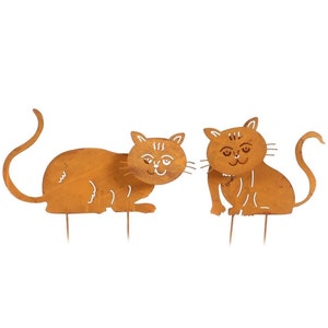 Rust garden stake cat Schnurri - metal stake rust - decorative metal cat - noble rust stake - gift idea garden - 2 variants