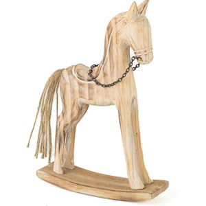 Wooden rocking horse – Christmas decoration made of wood – winter decoration – secret Santa gift – Christmas gift idea
