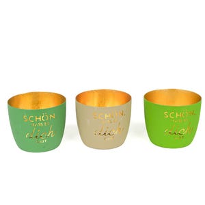 Lantern - Metal Tealight &quot;It&#39;s nice that you exist&quot; - Tealight holder gold inside, gift for girlfriend, mother, colleague, thank you - 3 colors