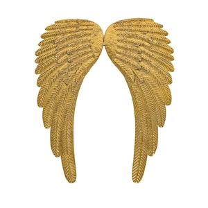 Large angel wings antique gold, metal wall hanger, wall decoration, wedding, Christmas