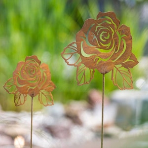 Garden plug rose / rust plug / bed plug / patina, metal