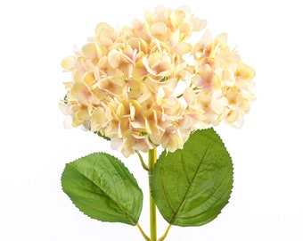 Artificial hydrangea lifelike flower, blossom cream 60 cm artificial flower, bouquet