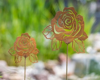 Bornhöft Gartenstecker Glockenblume Aus Edelrost – 116 Cm, Metall Gartendeko