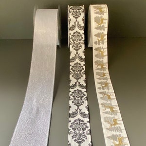 Gift ribbon - ribbon - ribbon package silver glitter - decorative ribbon - Christmas