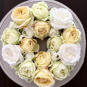 Artificial flower wreath - rose wreath Ø 30 cm - table wreath - table decoration wedding