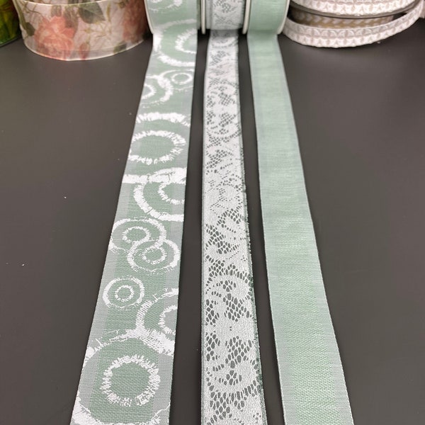 Schleifenband/ Geschenkband /Bänderpaket in wunderschöner Pastell grün