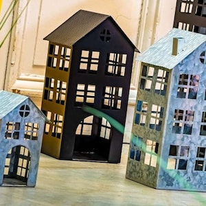 Metal lantern house - light house made of zinc - house-shaped lantern - garden decoration - Helloween - gift idea