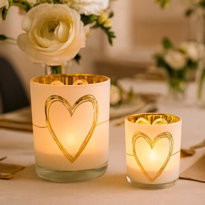 Tealight glass Love - Tealight heart motif - Table decoration wedding - Lantern friendship - Gift idea love - 3 sizes