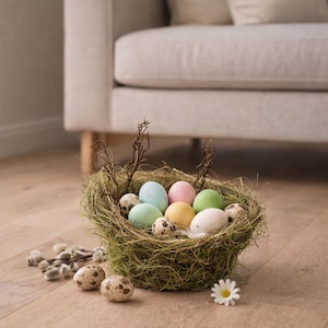 Easter basket made of natural grass, handmade Easter basket, Easter decoration made of twigs, Easter gift, Easter decoration, Easter basket