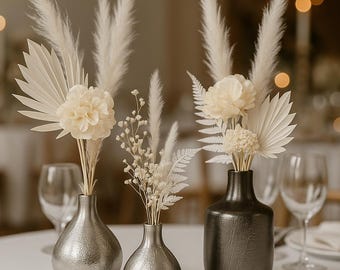 Modern metal vase, small table vases for dried flowers, minimalist decorative vases - home accessory - dining table decoration - gift idea