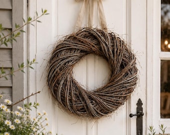 Natural wreath made of elm branches, door wreath - autumn wreath - handmade grapevine wreath - natural wall wreath - gift idea - 3 sizes