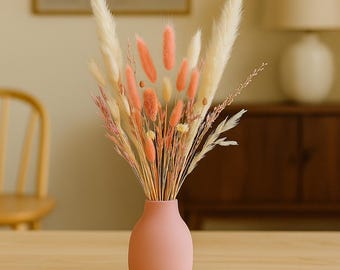 Dried flower bouquet pink beige, dried grasses in old pink, boho table decoration, gift idea living room, vintage decoration