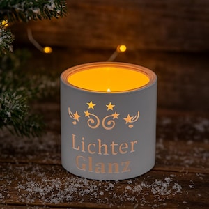 White Christmas lantern - metal tealight holder - glass light - window sill decoration - Advent decoration - gift idea - 3 sizes
