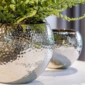 Flowerpot silver - Planter - Ceramic pot - Plant pot Christmas - various sizes