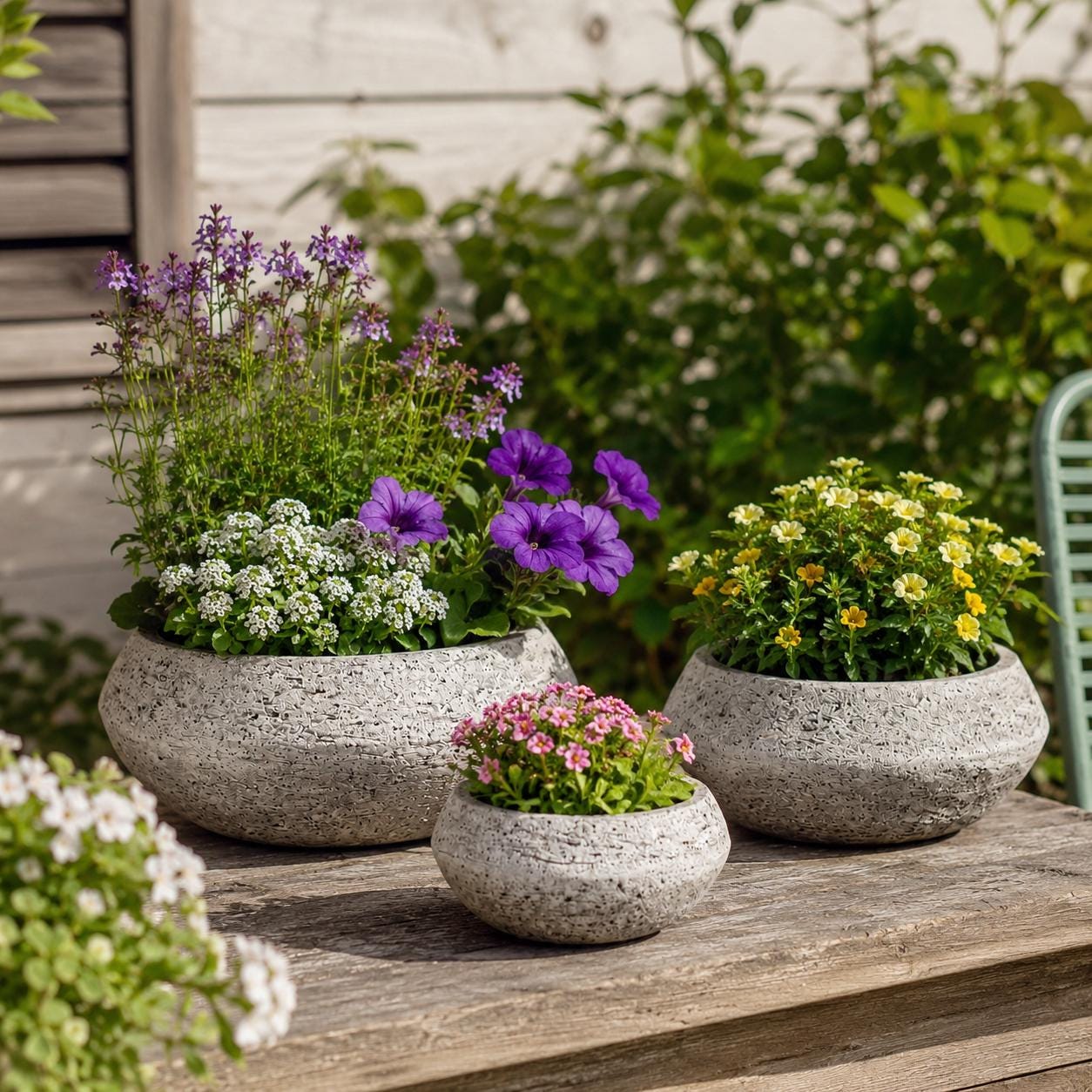 Pflanzschale Keramik Rustikal, Grabschale, Grabdeko bepflanzbar, Gartendeko, Blumentopf, Pflanzgefäß rund - Geschenkidee - 3 Größen