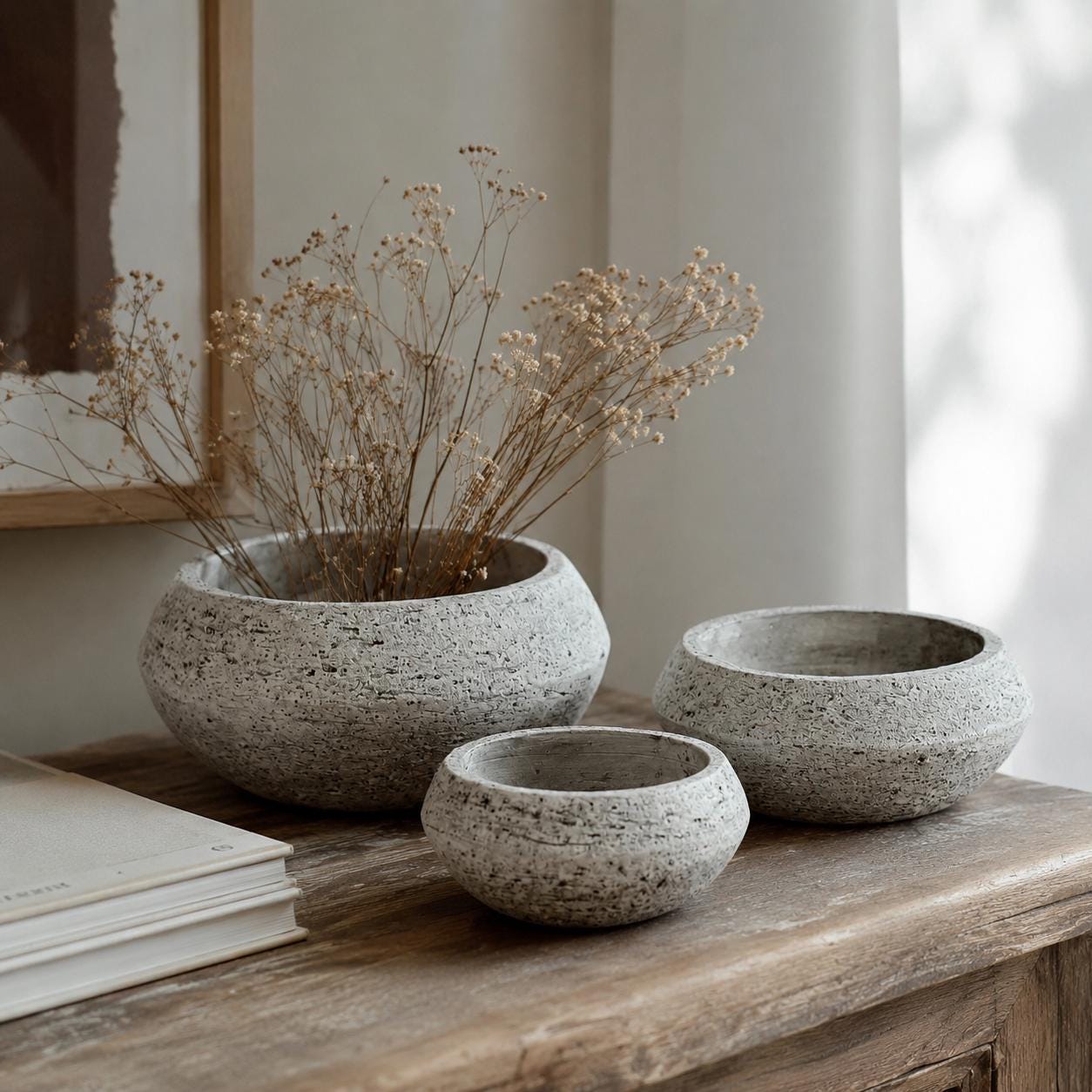 Pflanzschale Keramik Rustikal, Grabschale, Grabdeko bepflanzbar, Gartendeko, Blumentopf, Pflanzgefäß rund - Geschenkidee - 3 Größen