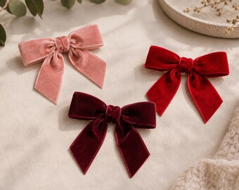 Set of 4 velvet bows, Christmas decorative bows, Christmas bows with clips, gift bows, Christmas decoration bows, 3 colors
