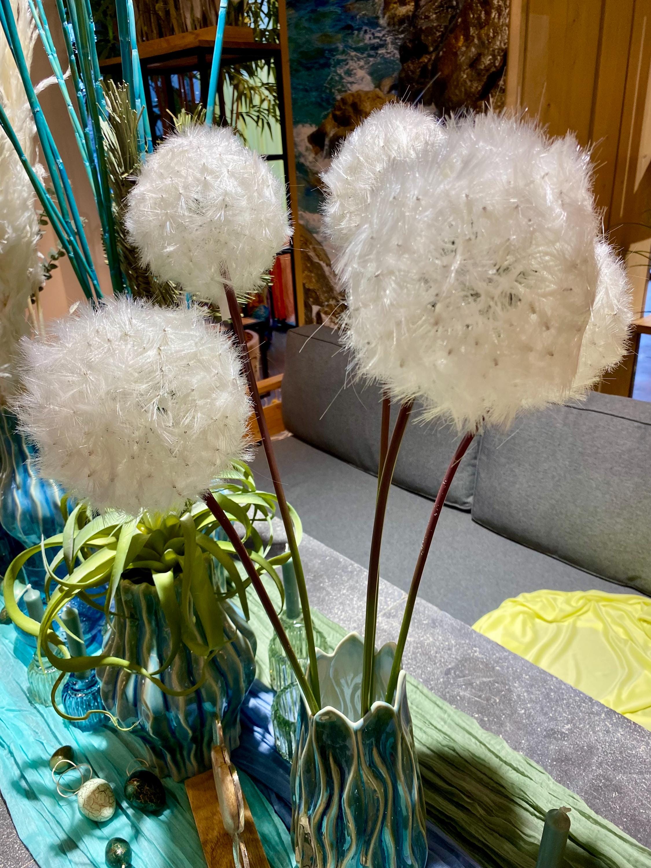 Knstliche Pusteblume wei realistisch, Kunstblume Lwenzahn Deko,  Bodenvase Blumen, Frhlingsdeko, moderne Raumdeko - Geschenkidee - Etsy.de