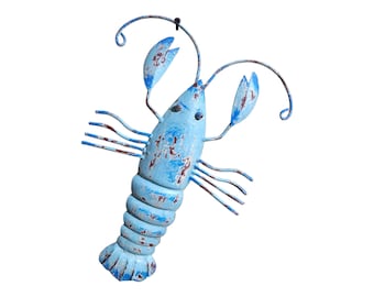 Metal lobster - maritime wall decoration - vintage style - coastal decoration figure - nautical decoration for indoors and outdoors - sea gift idea