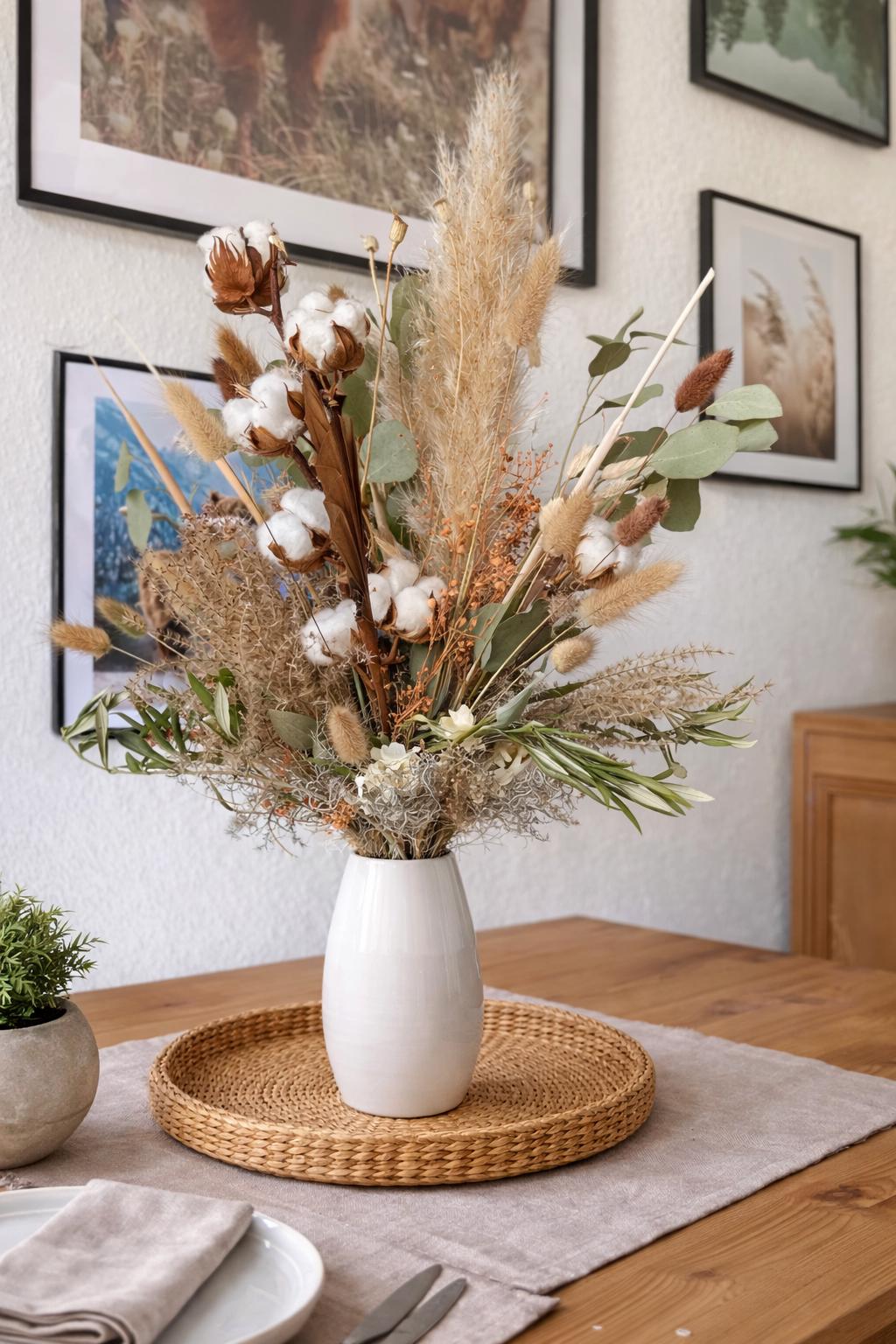 Pampas grass vase