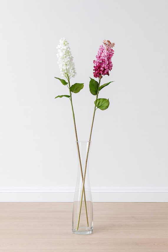 Künstlicher Flieder, Weiß, Pink - Kunstblume, Landhausstil Deko fürs Wohnzimmer - 68,5 cm