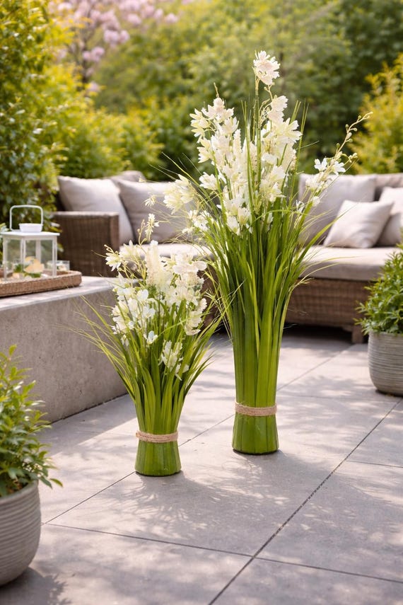 beige deko Vasen Keramik 3er Set Kegelvasen Blumentopf-Set mit Blattdesign für