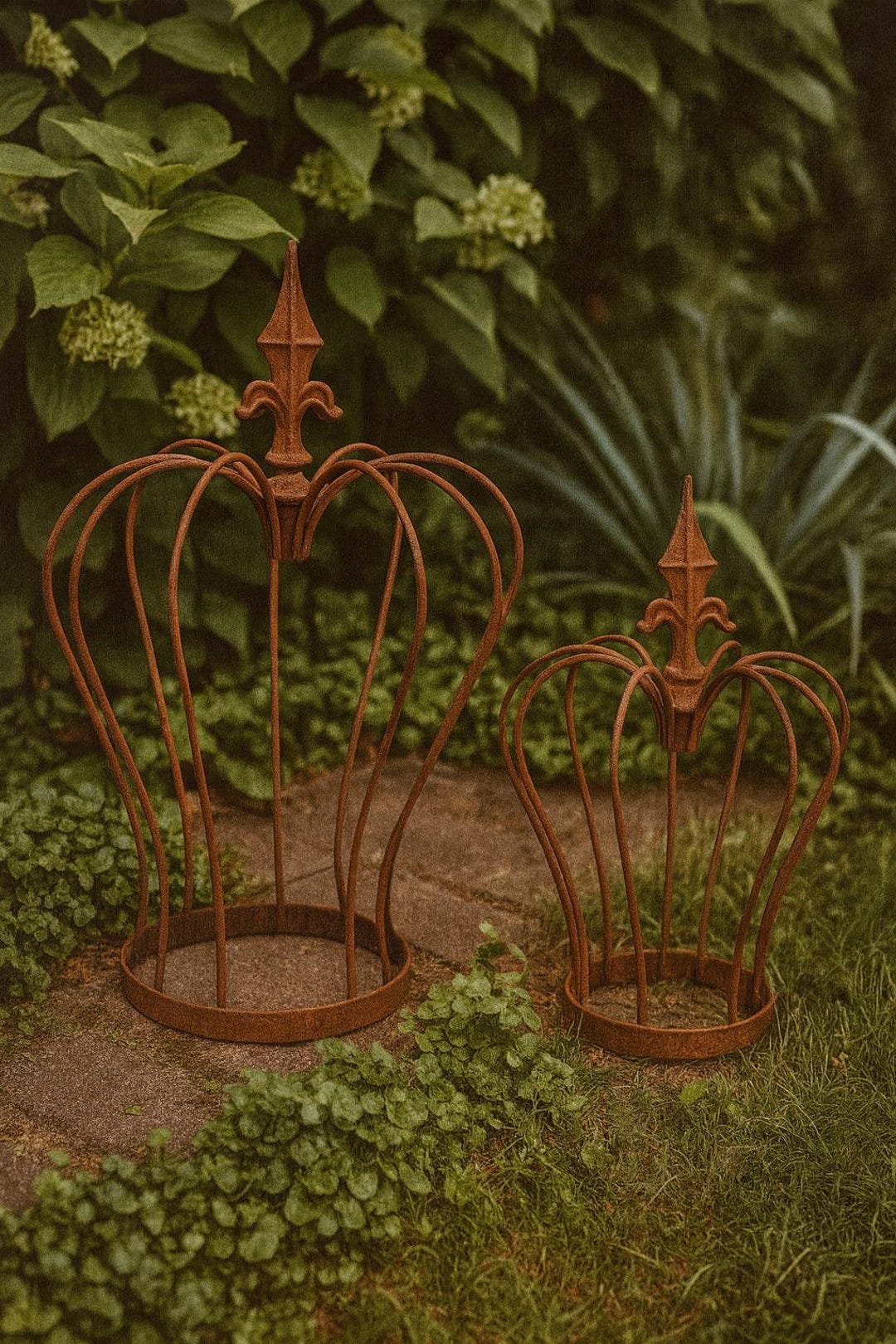 Deko Krone Metall Garten