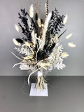 Modern XL dried flower bouquet Pandora in black and white - decorative flower bouquet gift bouquet - housewarming gift