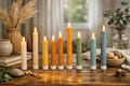 LED candle with timer, taper candle - flameless candle - various colors - rustic real wax look - realistic flame - 2 sizes